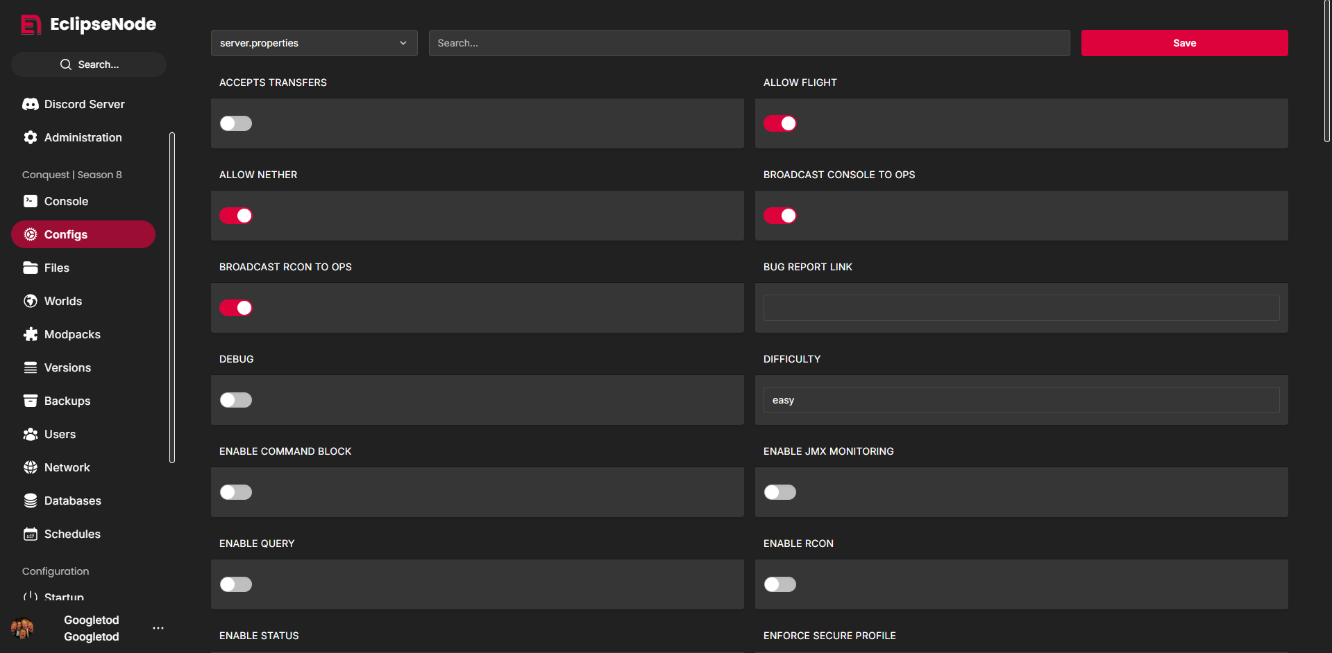 Configuration Feature